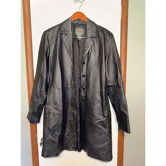 UNIFORM John Paul Richard Leather Button Up Coat Jacket Size 6 - Picture 1 of 12